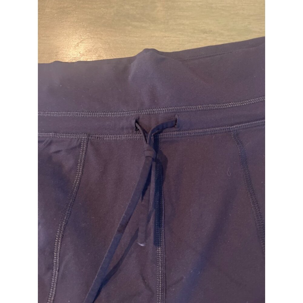 Athleta Black Ankle-Length Leggings With Orange & Gray Side Stripes Drawstring W - Picture 4 of 8